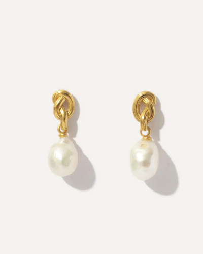 Synthea Gold-Plated Pearl Drop Earrings