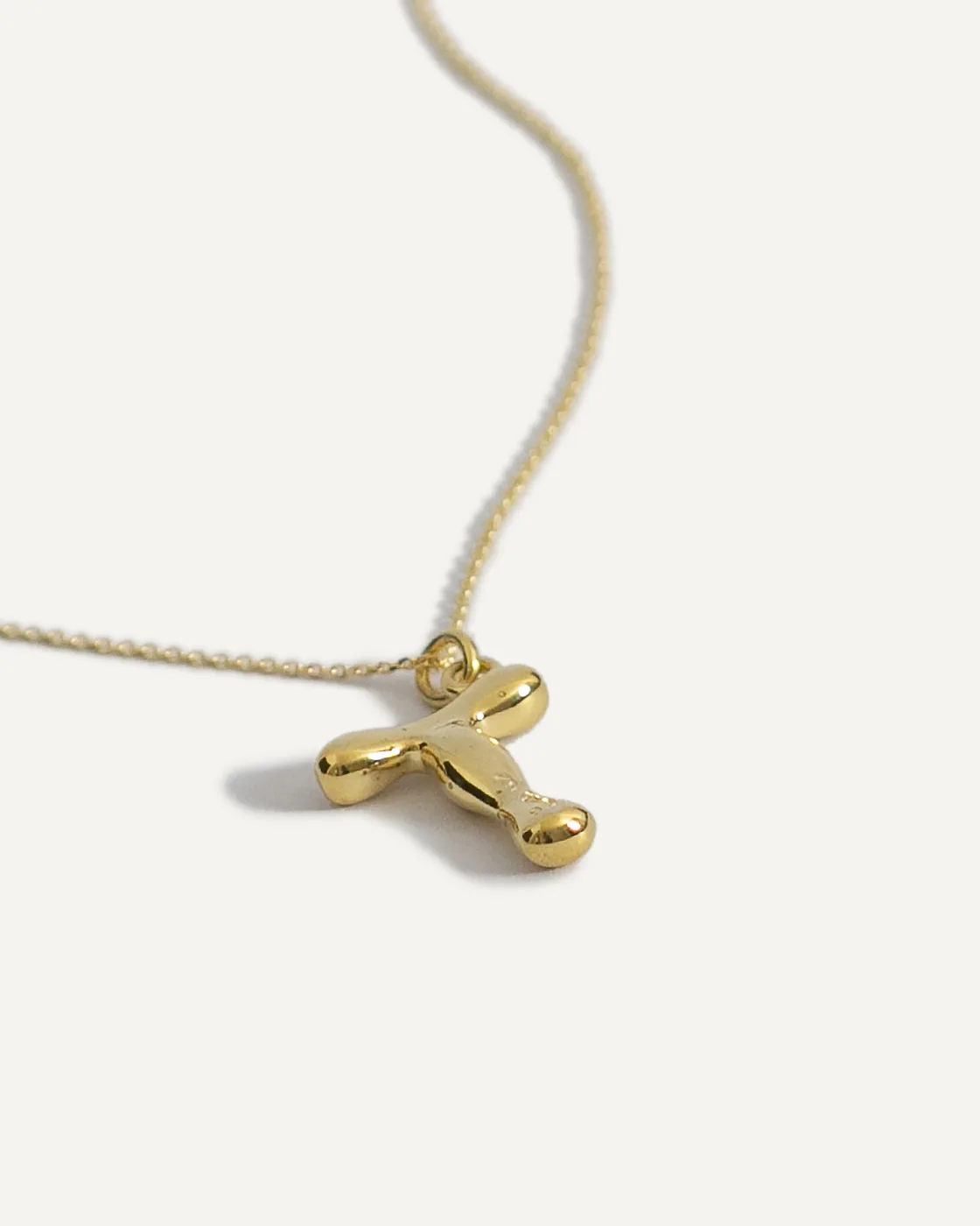 Gold-Plated Sterling Silver Letter Pendant T
