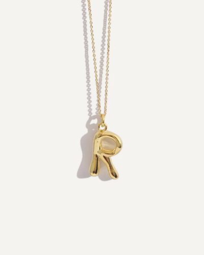 Gold-Plated Sterling Silver Letter Pendant R