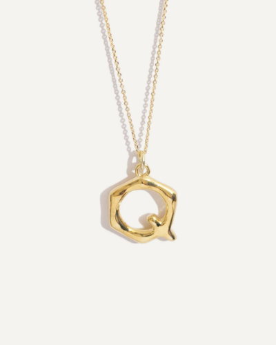 Gold-Plated Sterling Silver Letter Pendant Q