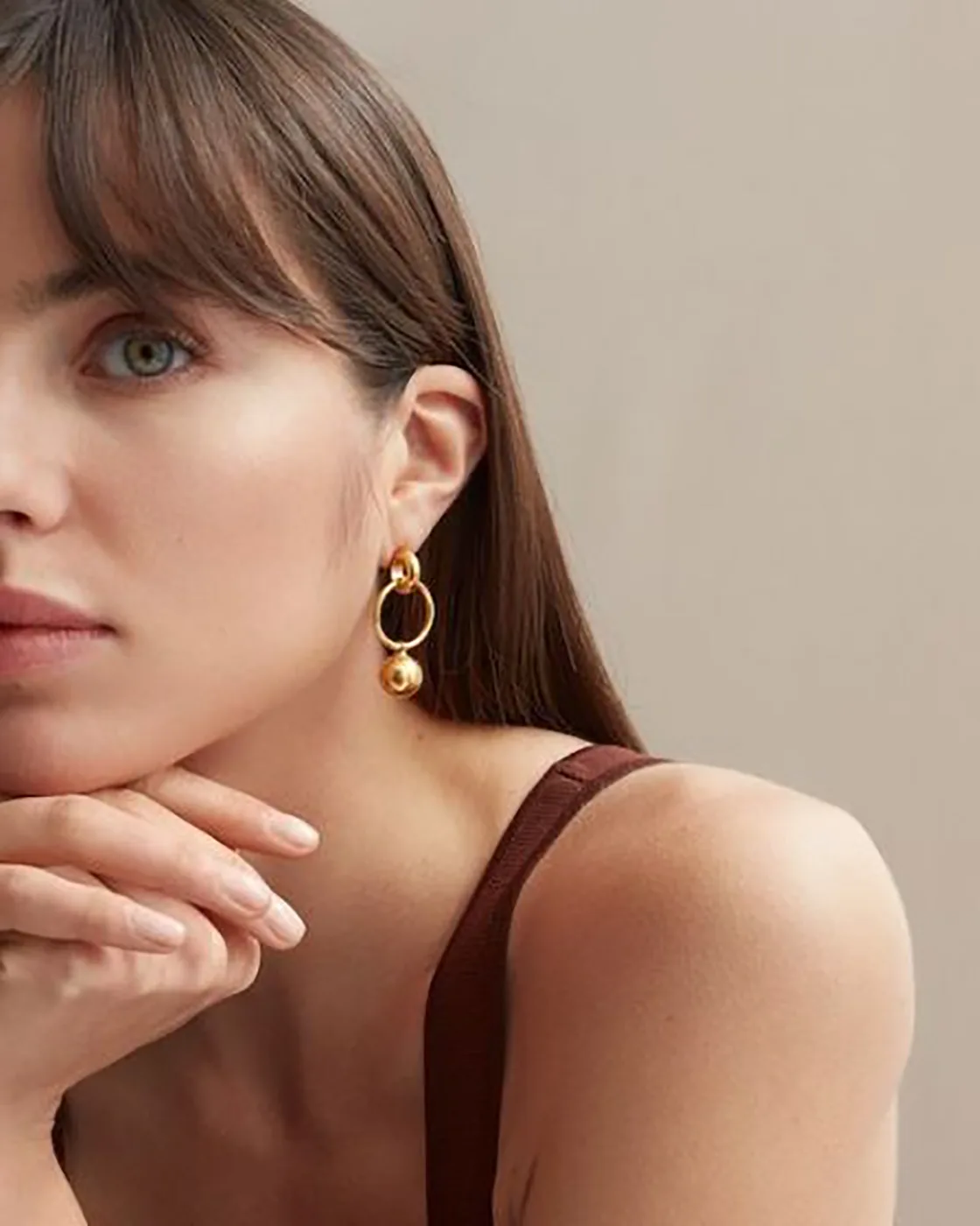 Layla Gold-Plated Sterling Silver Solid Ball Earrings