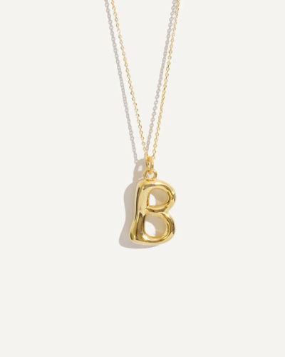 Gold-Plated Sterling Silver Letter Pendant B