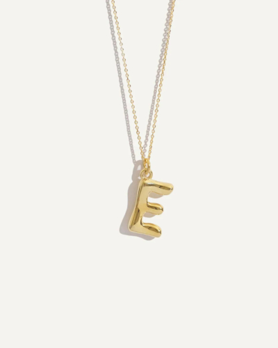 Vergoldeter Buchstabenanhänger E aus Sterlingsilber