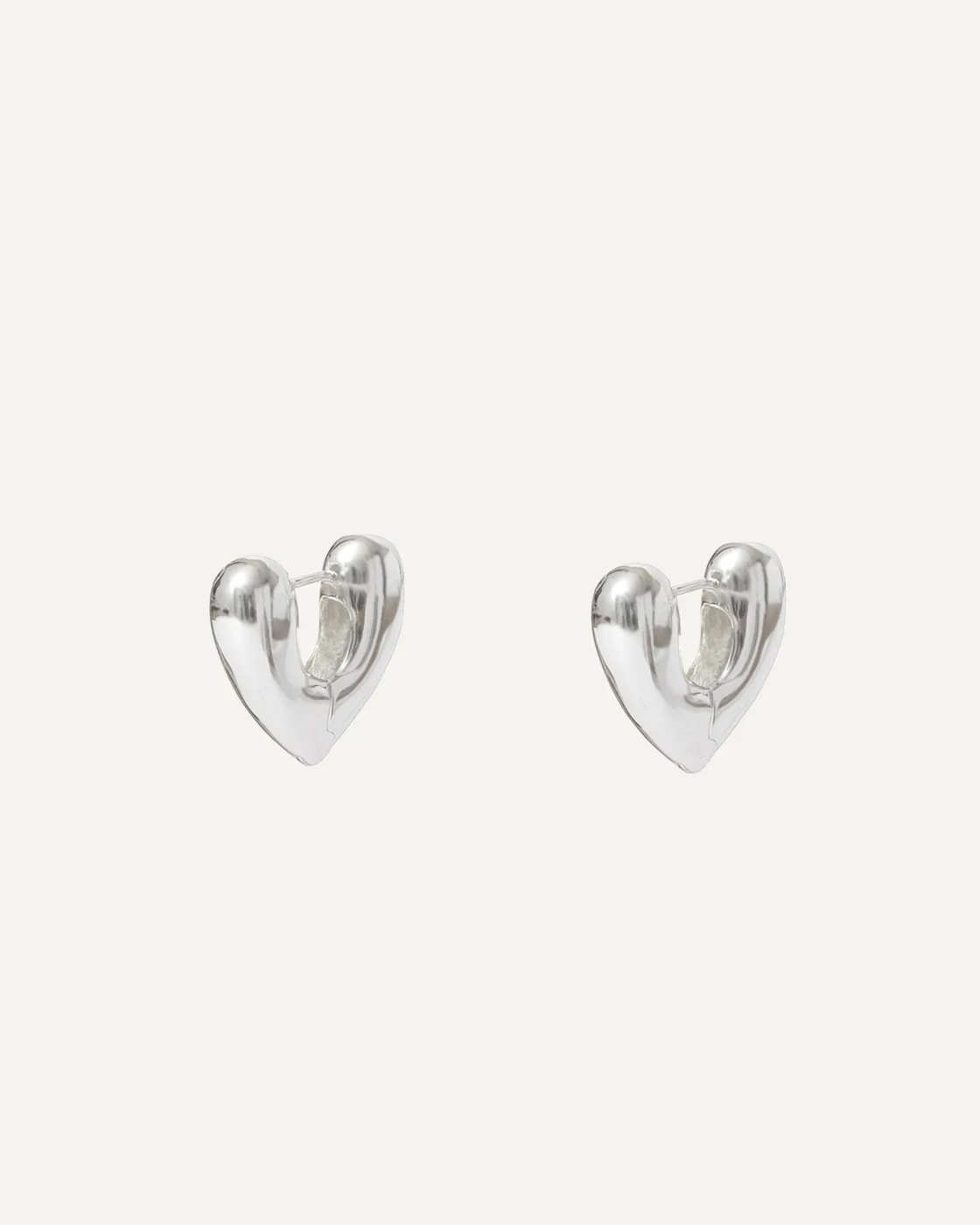 Sterling Silver Heart Hoops Small