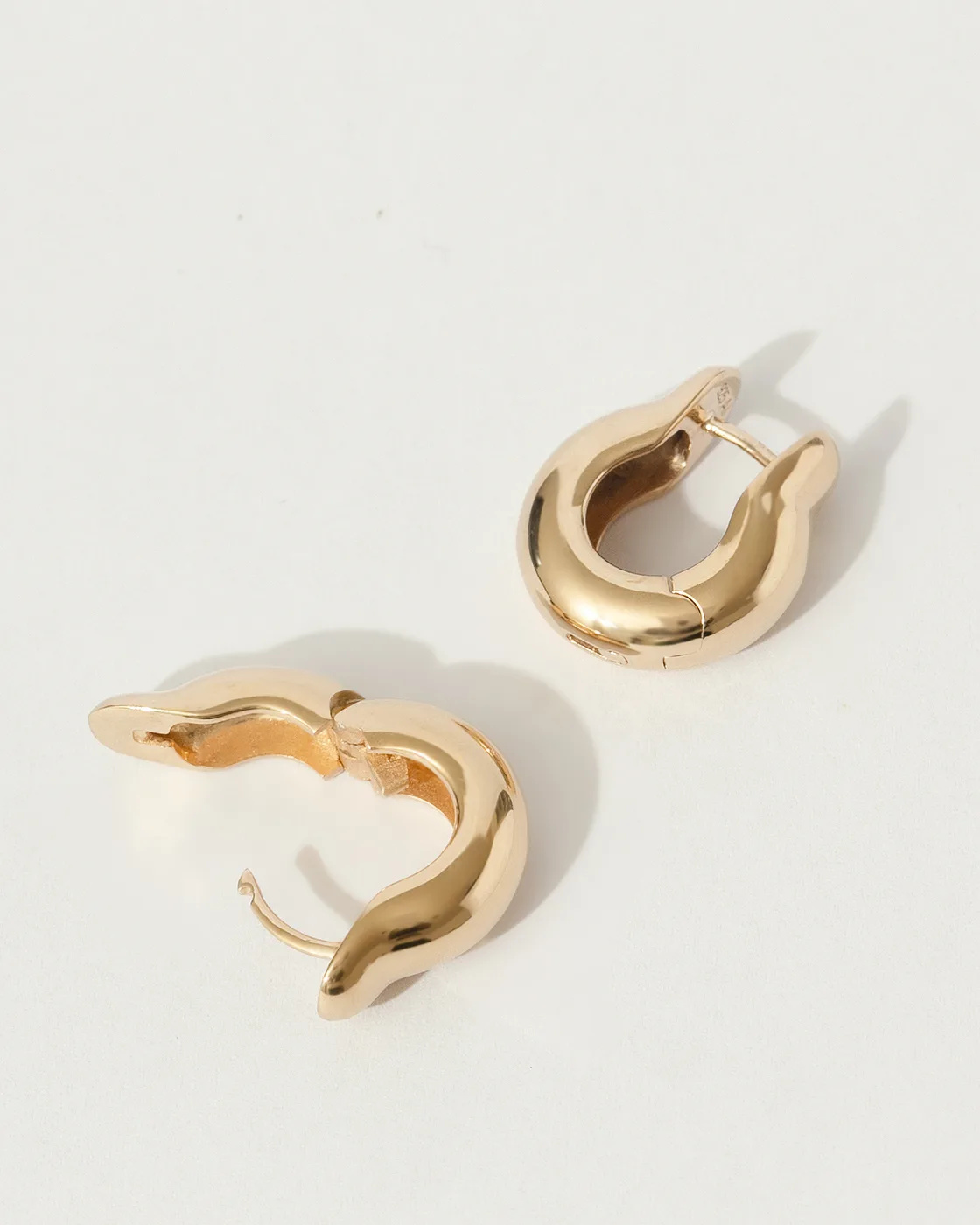 Ample Gold-Plated Sterling Silver Hinge Hoops Small