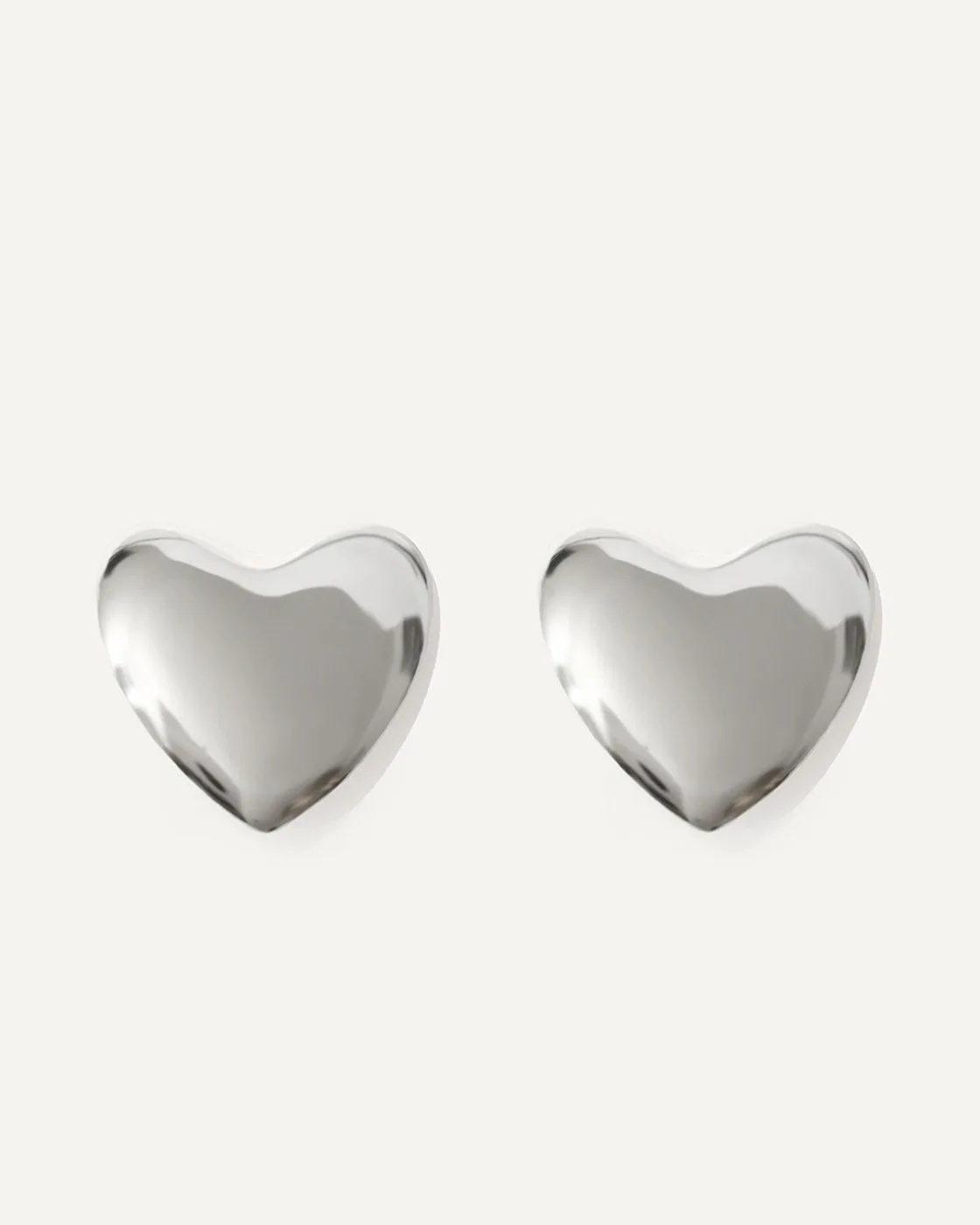 Voluptuous Sterling Silver Heart Earrings Large