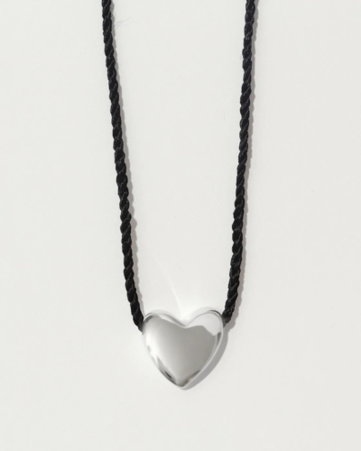 Chunky Sterling Silver Heart Necklace