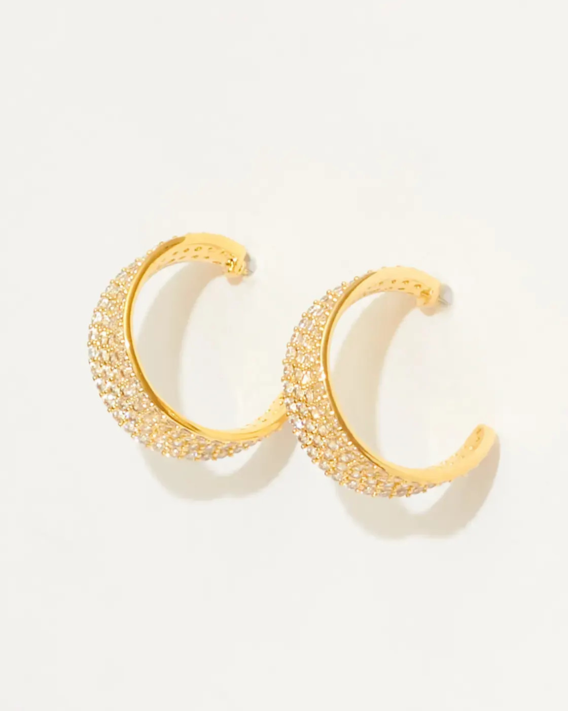 Pave Margot Gold-Plated Cubic Zirconia Hoops
