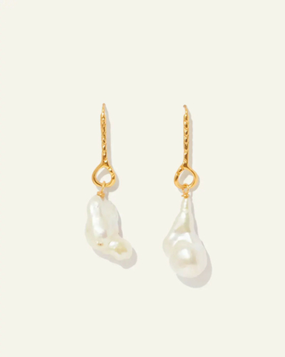 Helena Gold-Plated Sterling Silver Baroque Pearl Earrings