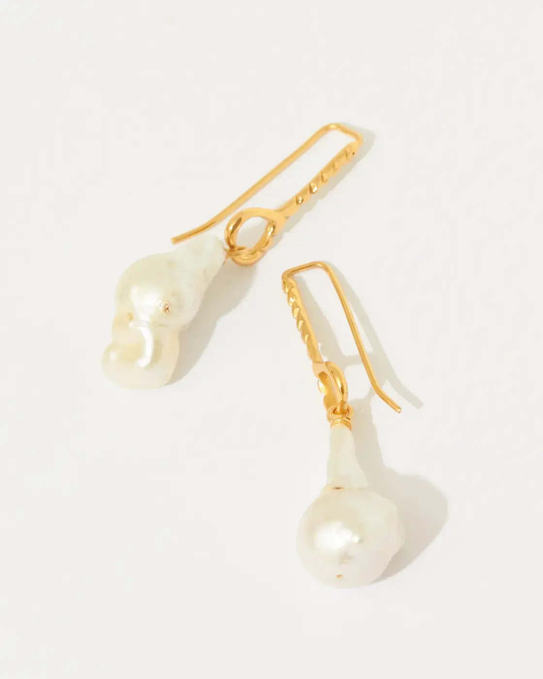 Helena Gold-Plated Sterling Silver Baroque Pearl Earrings