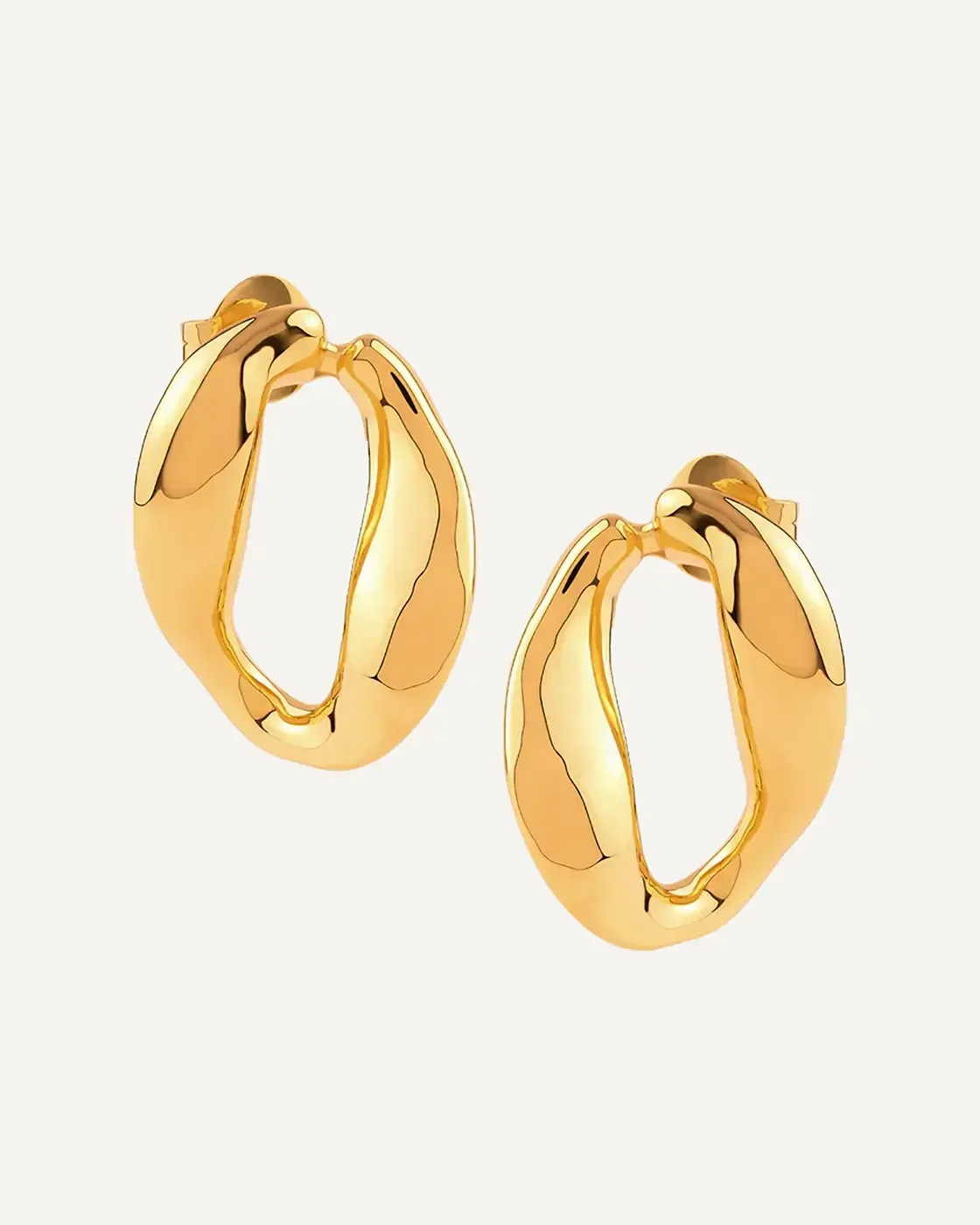 Gold-Plated Link Chain Mini Hoops