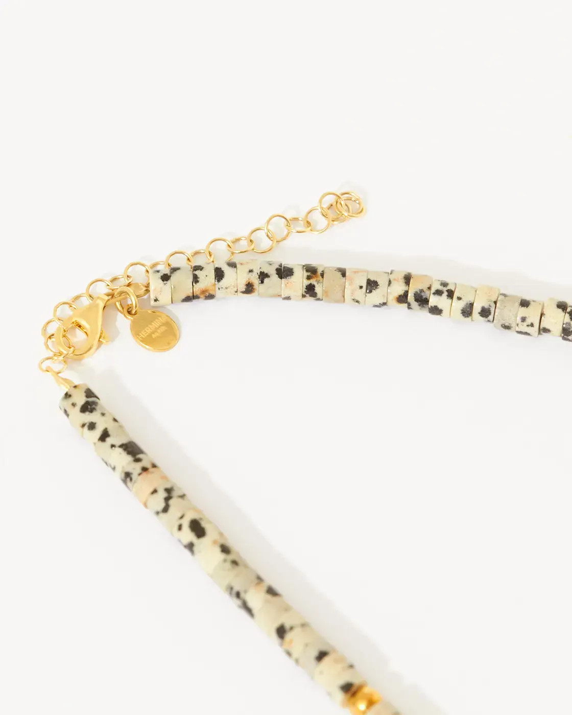 Croc Dundee Dalmatian Jasper and Perl Necklace