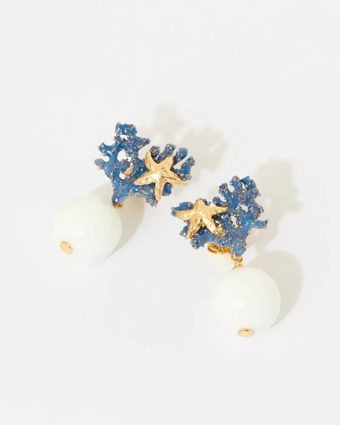 Positano Studs with White Agate Drops