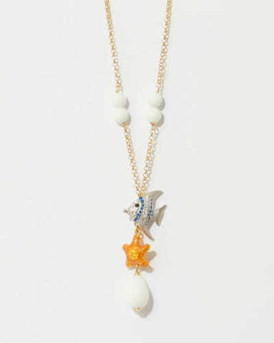 Isla De Mujeres Necklace with Fish and Starfish Pendant