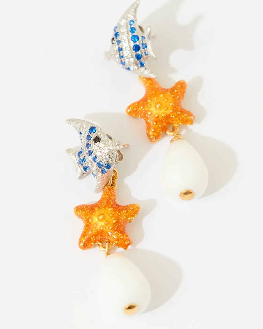 Isla De Mujeres Fish and Starfish Earrings with Agate