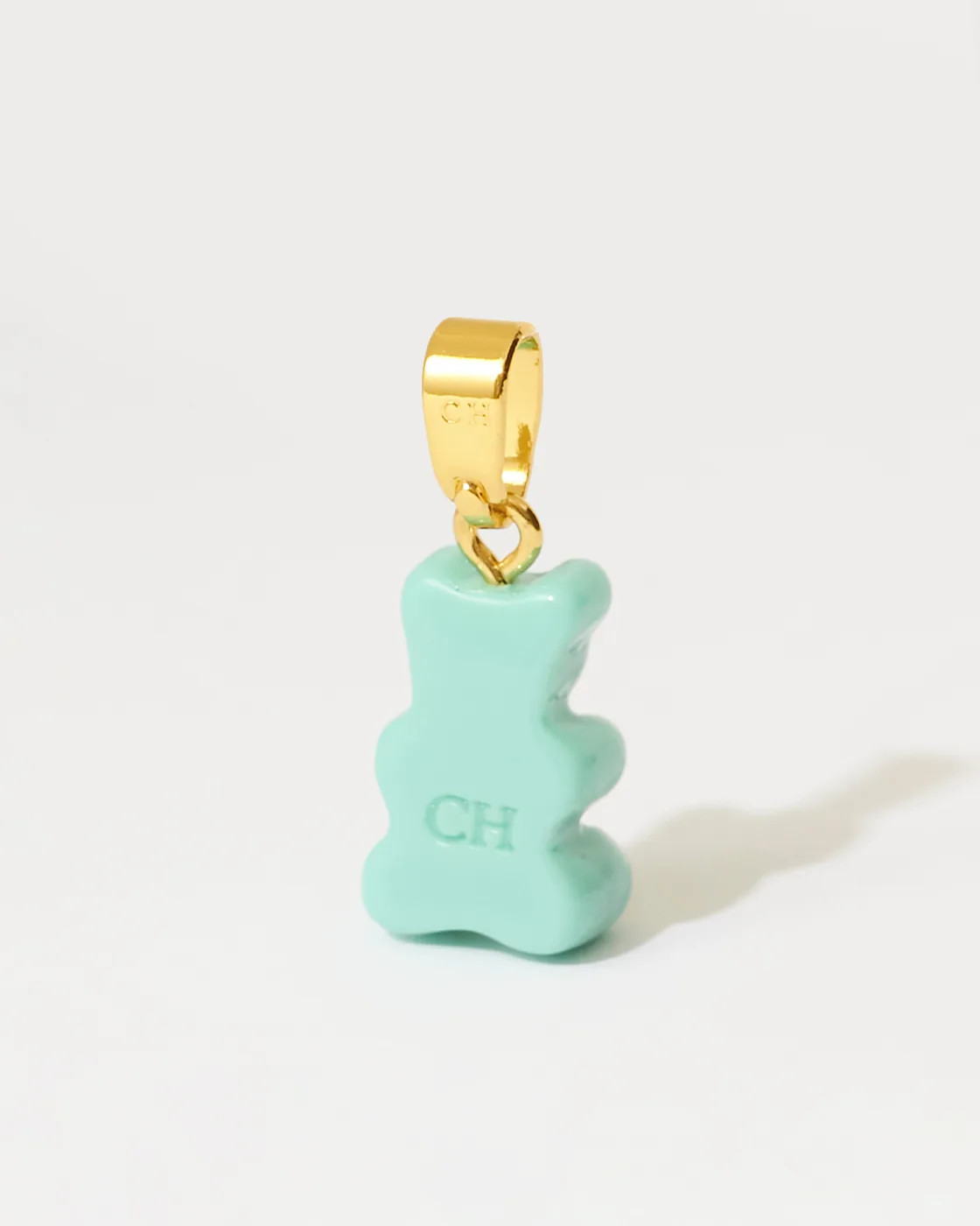 Nostalgia Bear Gold-Plated Resin Pendant with Classic Connector - Mykonos blue