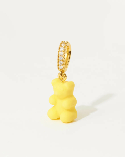 Nostalgia Bear Gold-Plated Resin Pendant with Pave Connector - Lemonade