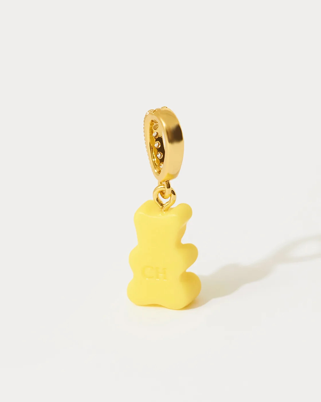 Nostalgia Bear Gold-Plated Resin Pendant with Pave Connector - Lemonade