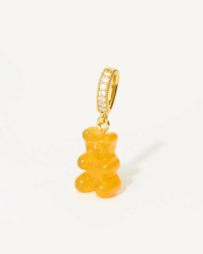 Nostalgia Bear Gold-Plated Resin Pendant with Pave Connector - Fanta