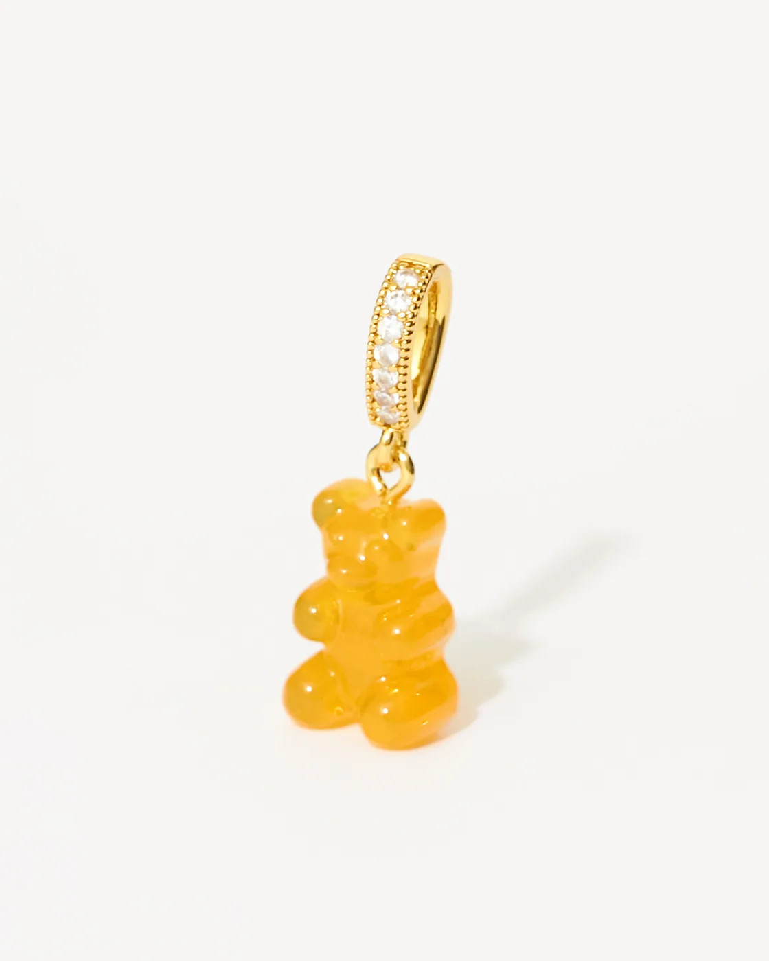 Nostalgia Bear Gold-Plated Resin Pendant with Pave Connector - Fanta