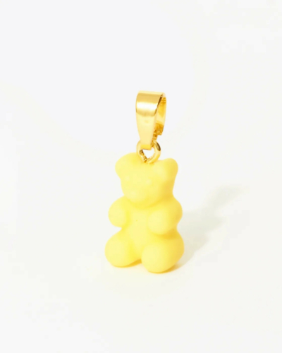 Nostalgia Bear Gold-Plated Resin Pendant with Classic Connector - Lemonade