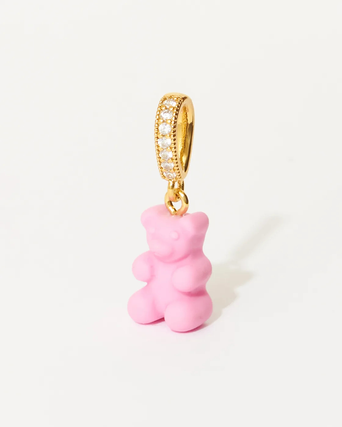 Nostalgia Bear Gold-Plated, Resin and Cubic Zirconia Pendant with Pave Connector - Elle Woods