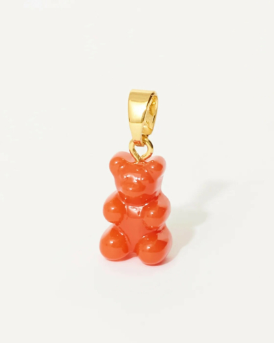 Nostalgia Bear Gold-Plated Resin Pendant with Classic Connector - Sangria