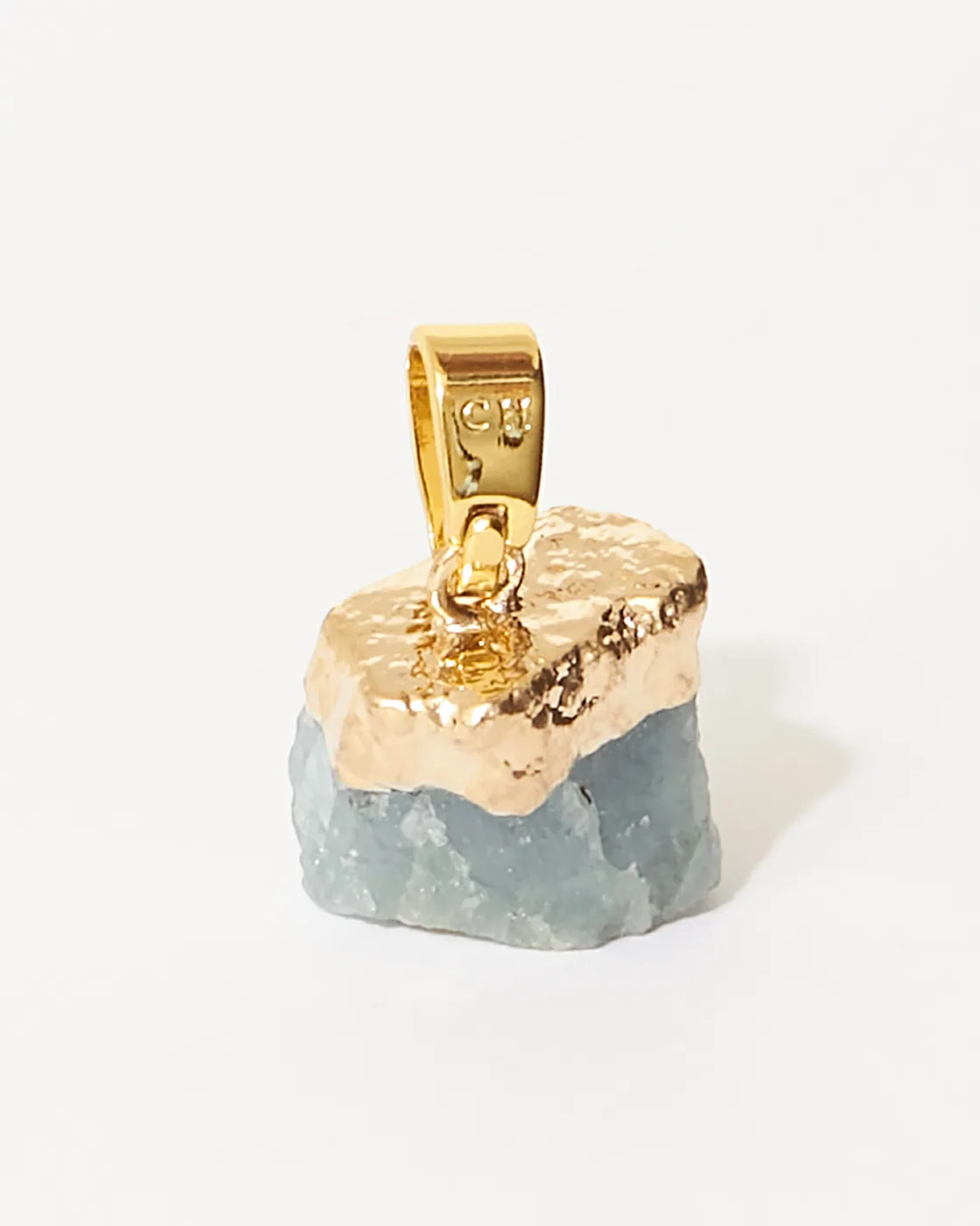 Aquamarine Gold-Plated Pendant with Classic Connector