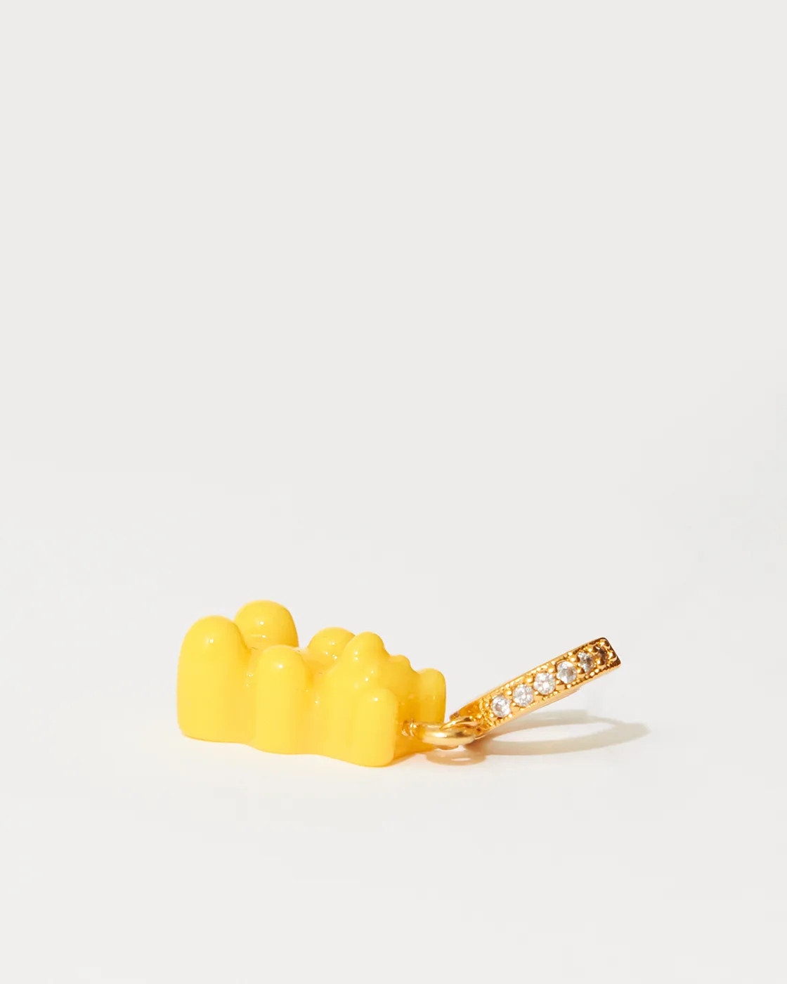 Nostalgie-Bär Vergoldeter Single Zirkonia-Ohrring aus Kunstharz - NYC Taxi gelb