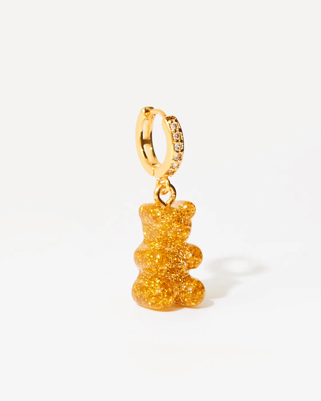 Nostalgia Bear Gold-Plated Resin Single Hoop Earring - 24k