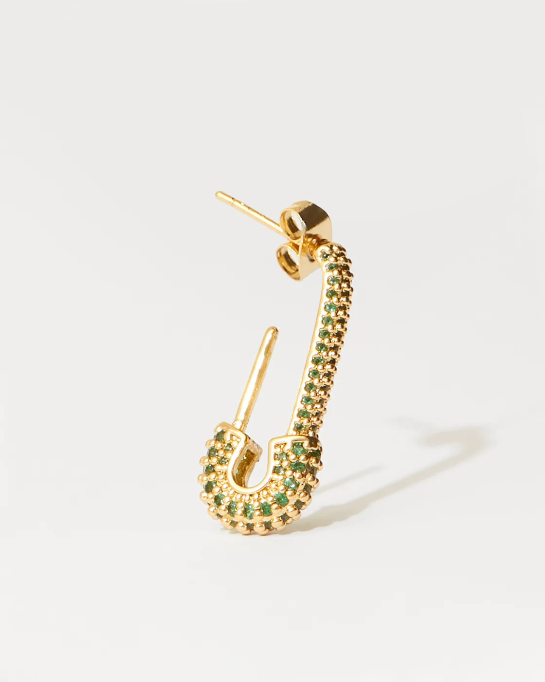 Pin up Gold-Plated Cubic Zirconia Medium Earring - Emerald
