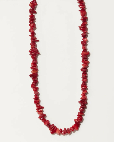 Balos Beach Red Coral Necklace with Gold Plated Silver Clasp
