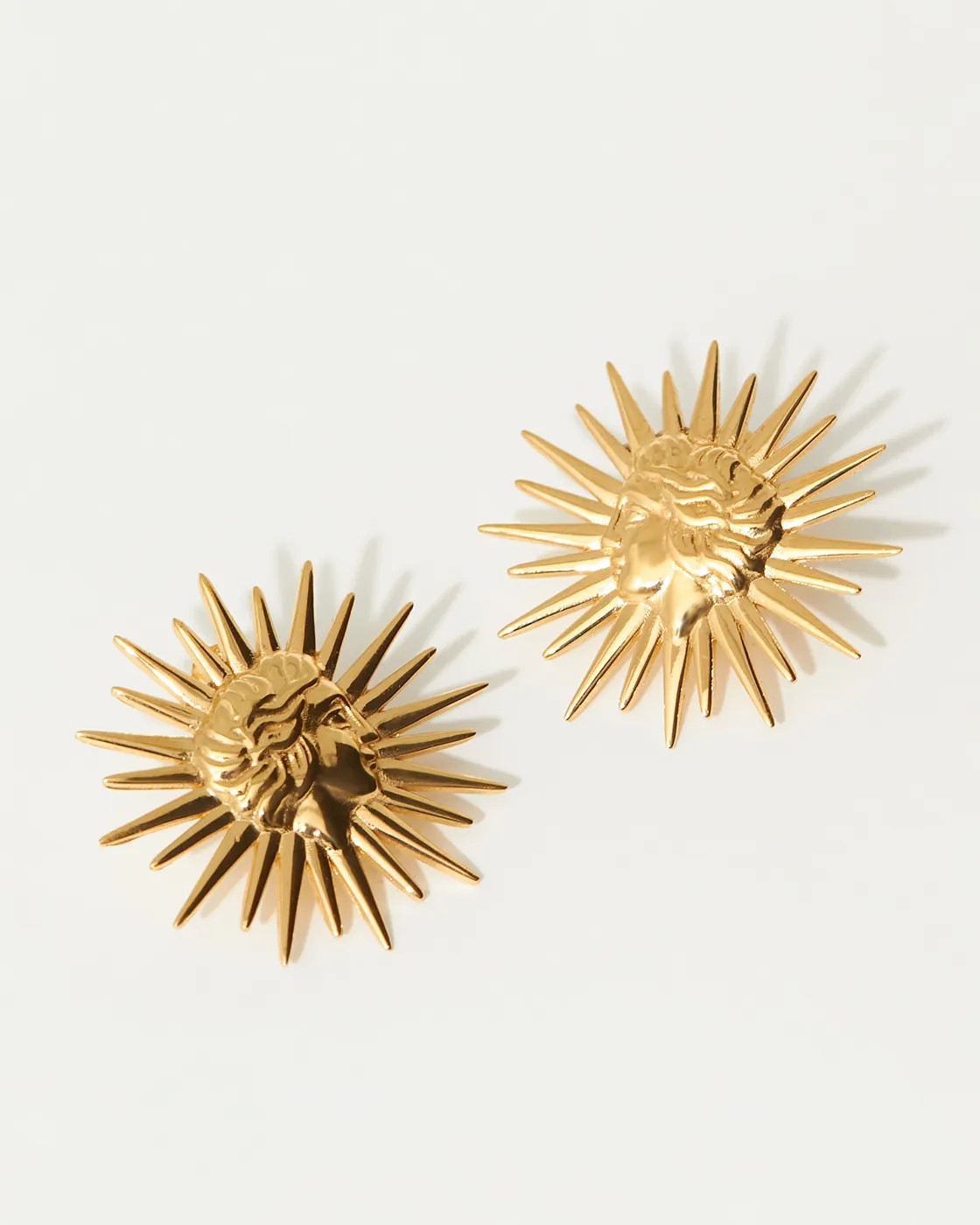 Gold-Plated Sterling Silver Sun Earrings