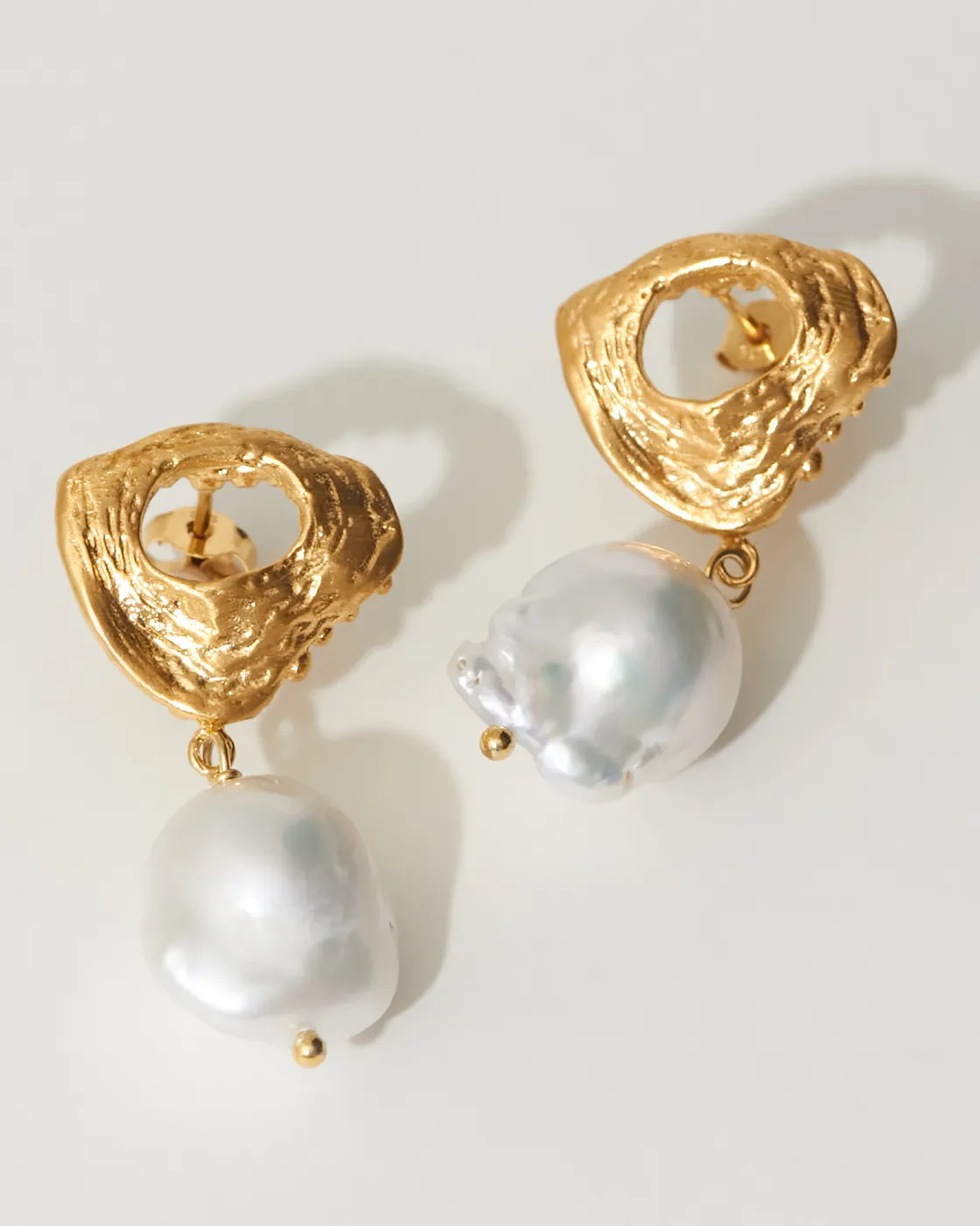 Lava Gold Vermeil Baroque Pearl Earrings