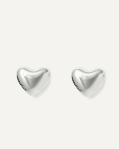 Voluptuous Sterling Silver Heart Earrings Small