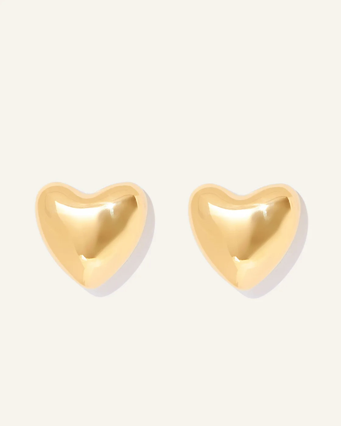 Voluptuous Gold-Plated Silver Heart Earrings Small