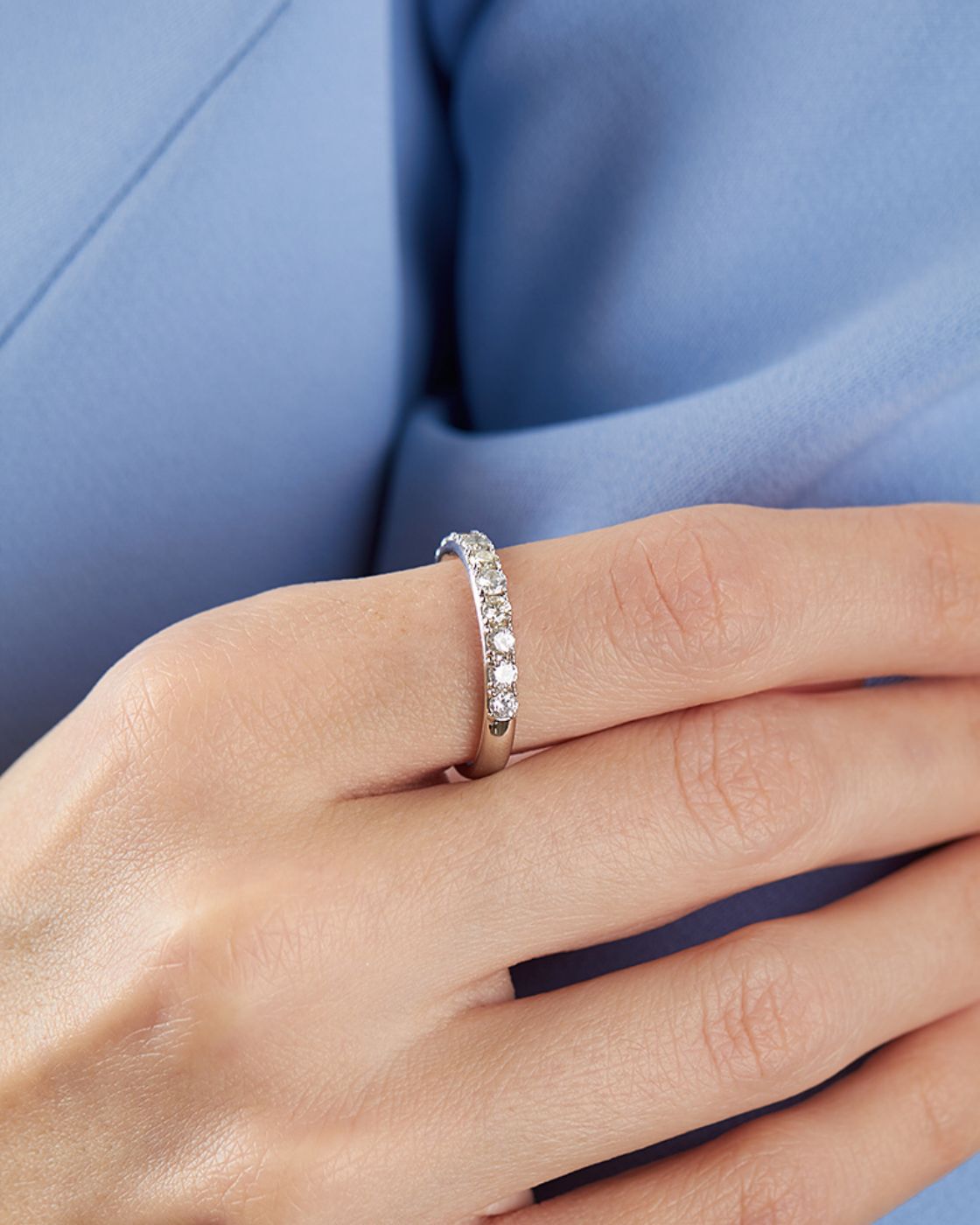 Eternity Diamond Ring in White Gold 14k