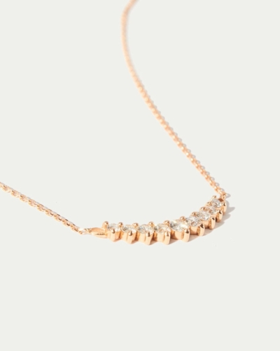 Rose Gold Necklace with White Diamonds