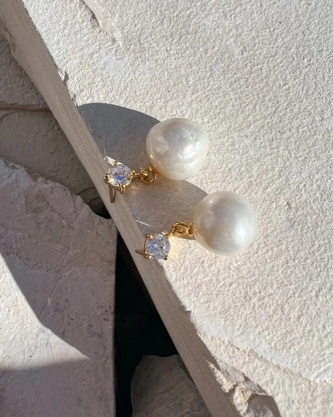Cassandra Gold-Plated Sterling Silver White Pearl Earrings