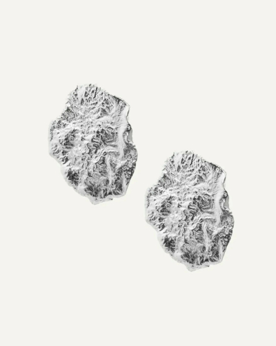 Silberne Grosse Crushed-Rock-Ohrringe