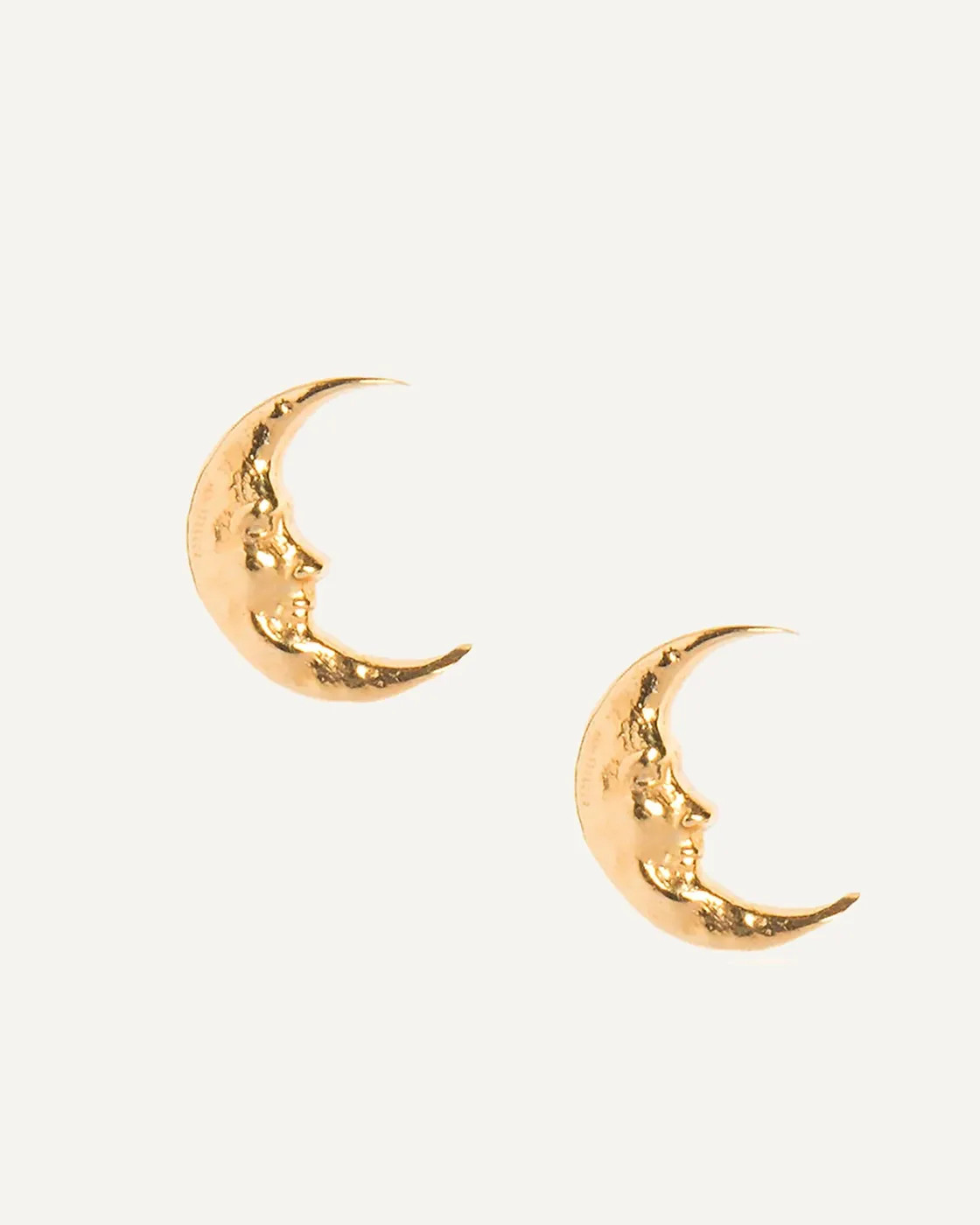 Tiny Moon Gold-Plated Studs
