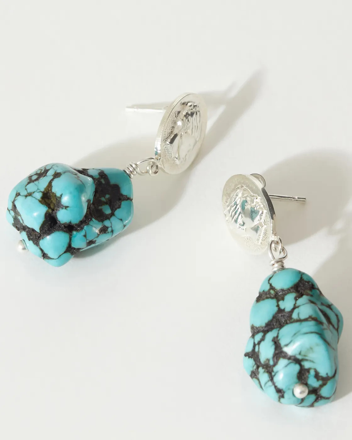 Ygieia Silver Turquoise Drop Earrings