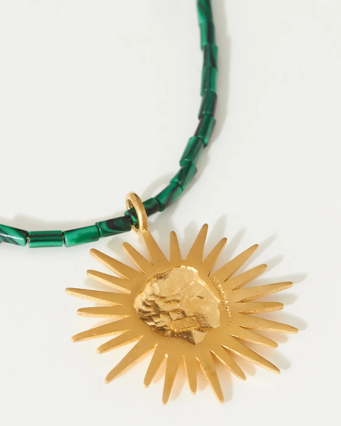 Sun Tarot Gemstone Pine Necklace with Gold-Plated Pendant