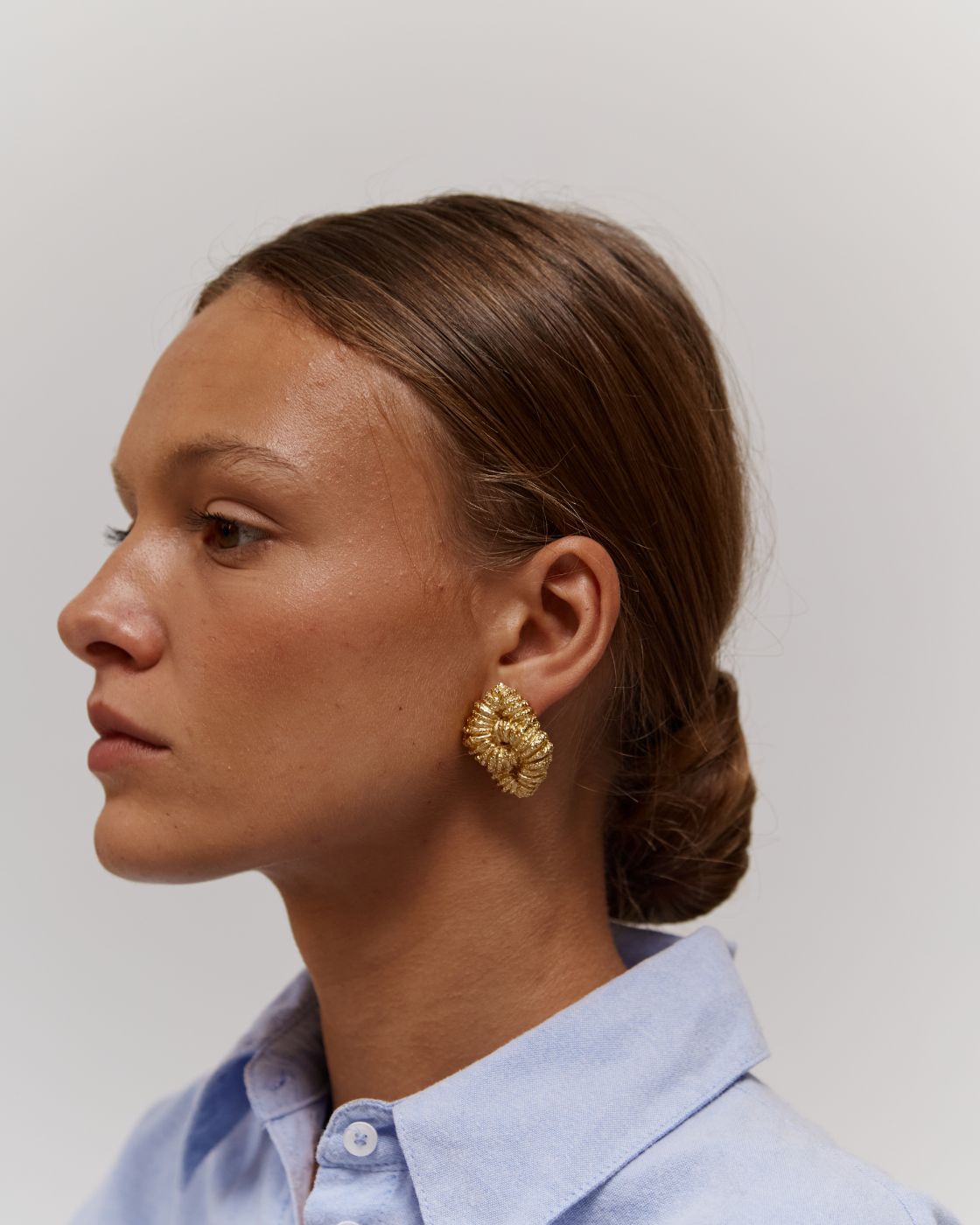 Loto Textured Gold Earrings