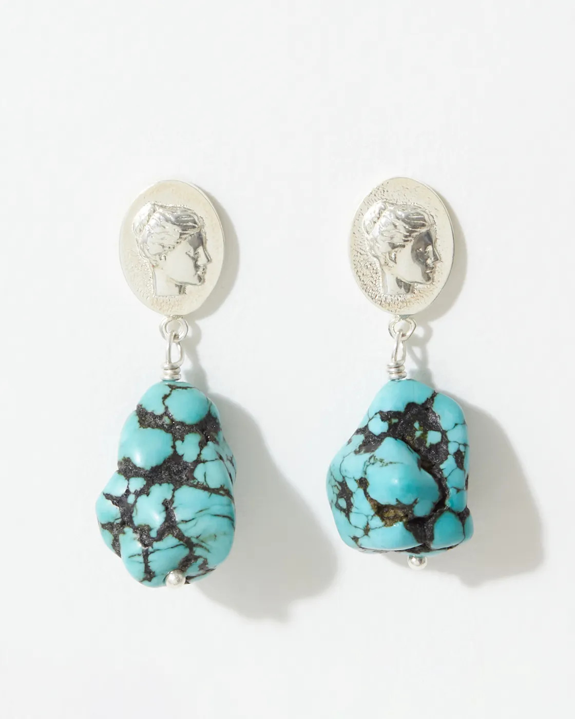 Ygieia Silver Turquoise Drop Earrings
