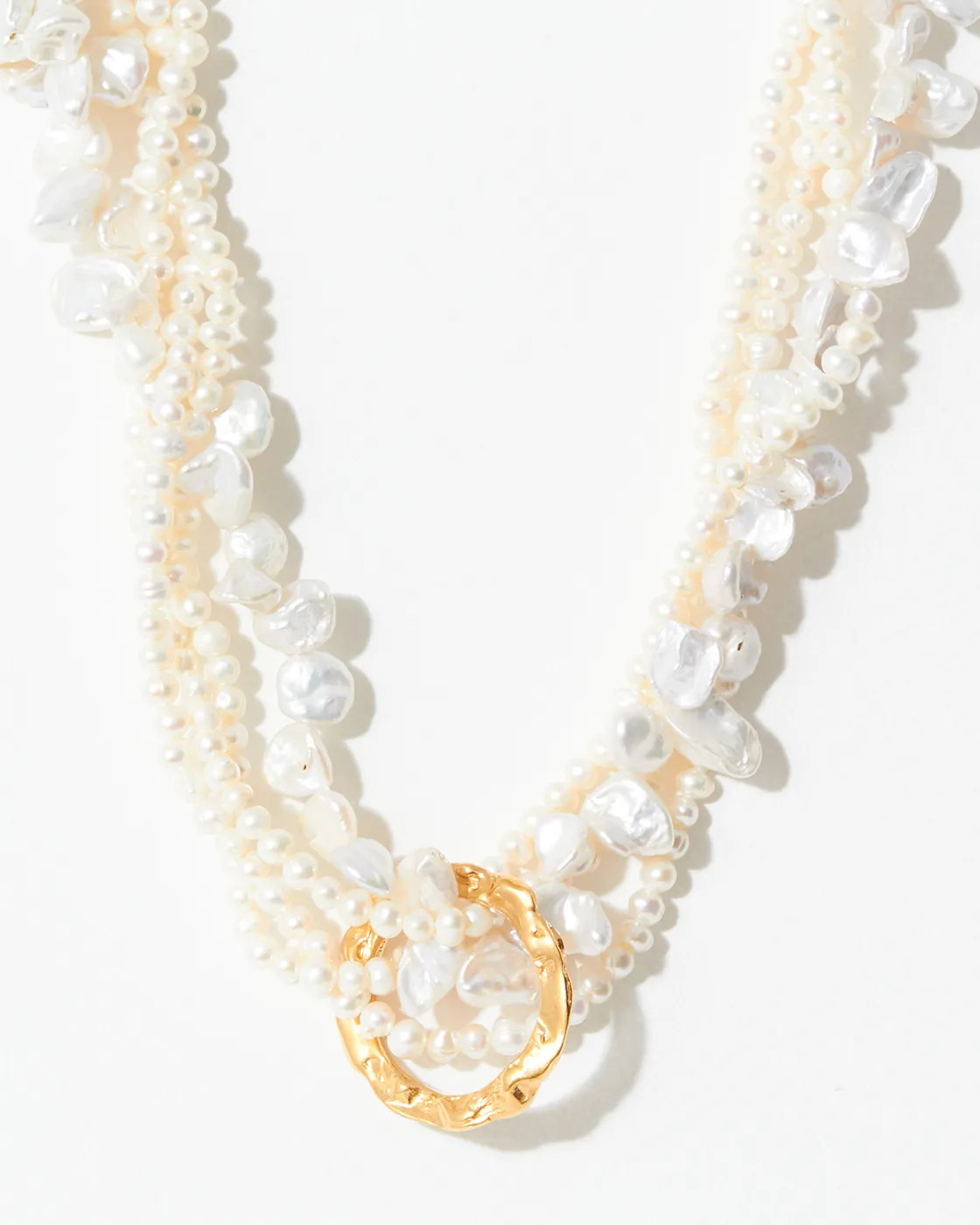 Full Moon Layered Pearl Necklace