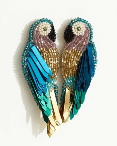 Beaded Ara Earrings Turquoise