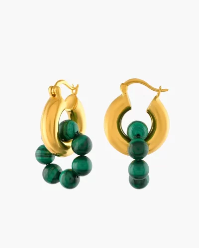 Sura Hoops with Malachite