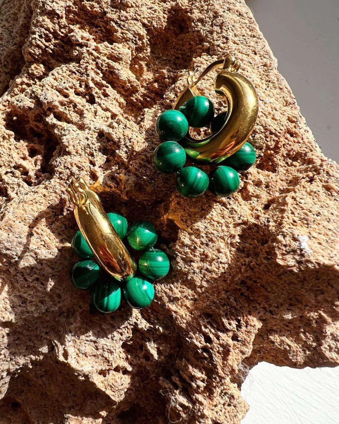 Sura Hoops with Malachite