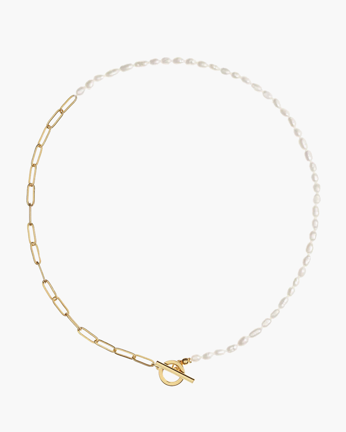 Alba Mixed White Pearl and Gold Chain Necklace